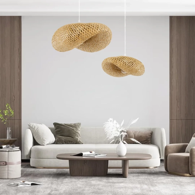  MEXICO 00718 Boho Κρεμαστό Φωτιστικό Οροφής με Ντουί 1 x E27 AC 220-240V IP20 - Μπεζ - Μ40 x Π30 x Υ18cm - 11