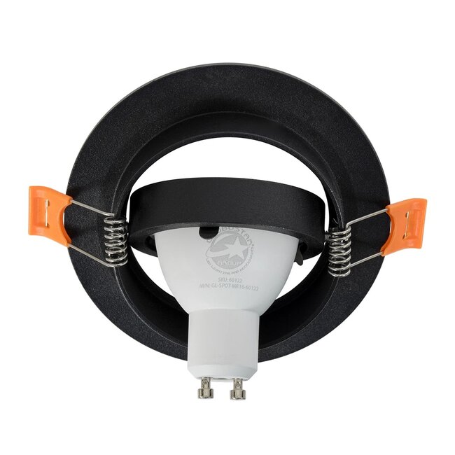 kelvo® OMEGA KLV-101-0036 Χωνευτό Κινούμενο Φωτιστικό Downlight Σποτ για Λάμπα MR16 με Ντουί GU10 AC 220-240V IP20 - Μαύρο Ματ - Μ10.5 x Π10.5 x Υ2.2cm / Q7.5cm - 7
