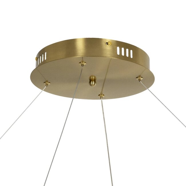 kelvo® GLOW KLV-101-0165 Κρεμαστό Φωτιστικό Οροφής LED 100W 10000lm 360° AC 220-240V IP20 Ρυθμιζόμενο Λευκό CCT με Χειριστήριο από 2700K έως 6000K Dimmable - Lumileds SMD Chip - Χρυσό Πλατίνα - Μ150 x Π150 x Υ100cm - 3 Χρόνια Εγγύηση - 10