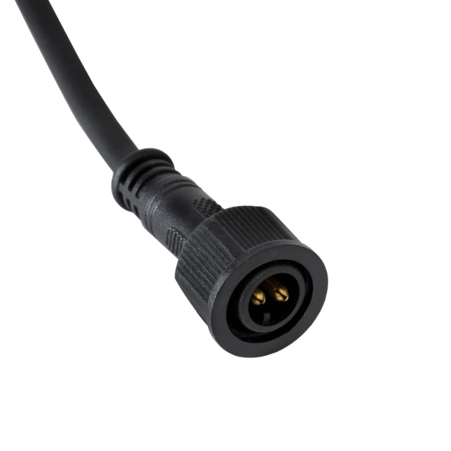 WWCONNECTOR 90715 2 Pin Σύνδεσμος Τροφοδοσίας για Wall Washers & Προβολείς με Είσοδο 2 x 0.5mm2 & Έξοδο 1 x Αρσενικό Βύσμα Αδιάβροχο IP65 - Μαύρο - Μ21 x Π2 x Υ2cm