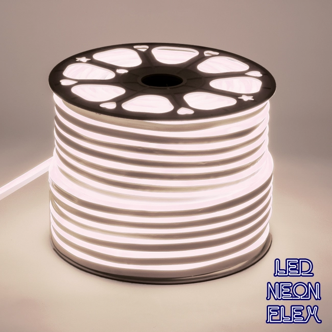 70571 OVALE 120° Degree Neon Flex Epistar LED SMD 2835 1m 12W/m 120LED/m 1284lm/m 120° DC 230V Αδιάβροχη IP68 Φυσικό Λευκό 4500K Dimmable - 2