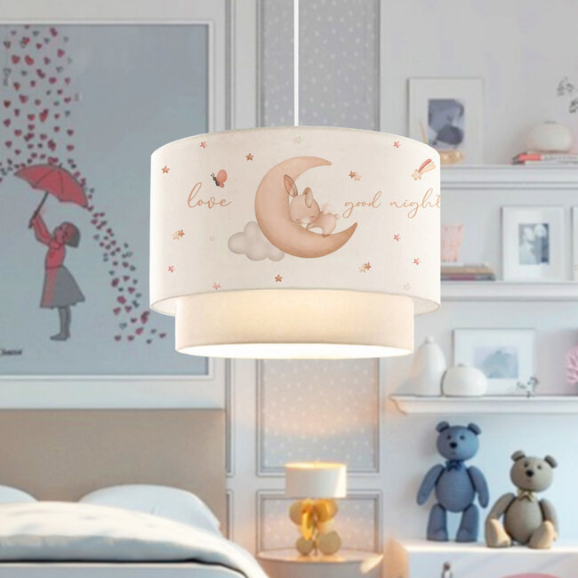 MOON 204-0011 Παιδικό Κρεμαστό Φωτιστικό Φιγούρα Μονόφωτο 1 x E27 IP20 Λευκό Ύφασμα - Μ30 x Π30 x Υ70cm - 3