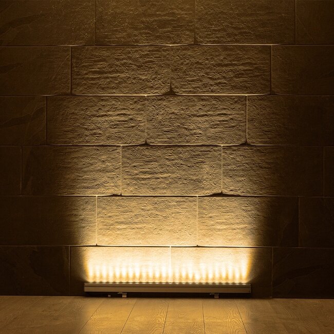 WASHERMARGO 90151 Μπάρα Φωτισμού Wall Washer LED 24W 2640lm 30° DC 24V Αδιάβροχο IP66 Θερμό Λευκό 2700K Dimmable - Bridgelux SMD Chip - Γκρι Ανθρακί - Μ100 x Π4 x Υ5cm - 3 Χρόνια Εγγύηση - 7