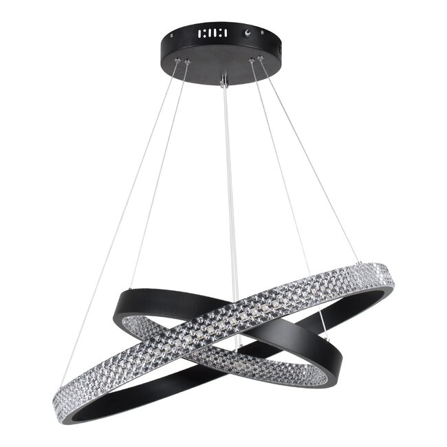kelvo® DIAMOND KLV-101-0235 Κρεμαστό Φωτιστικό Οροφής LED 75W 7500lm 360° AC 220-240V IP20 Ρυθμιζόμενο Λευκό CCT με Χειριστήριο από 2700K έως 6000K Dimmable - Lumileds SMD Chip - Μαύρο Ματ - Μ60 x Π60 x Υ40cm - 3 Χρόνια Εγγύηση - 6
