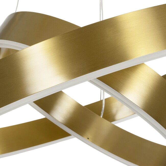 kelvo® VENOM KLV-101-0198 Κρεμαστό Φωτιστικό Οροφής LED 75W 7500lm 120° AC 220-240V IP20 Ρυθμιζόμενο Λευκό CCT με Χειριστήριο από 2700K έως 6000K Dimmable - Lumileds SMD Chip - Χρυσό Πλατίνα - Μ60 x Π60 x Υ40cm - 3 Χρόνια Εγγύηση - 7