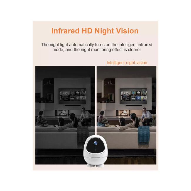 86008 Rechargeable Table Camera WiFi HD 1080P 3MP 350° 5200mAh Two Way Audio & Motion Detection - Επαναφορτιζόμενη Επιτραπέζια Κάμερα WiFi HD 1080P 350° 5200mAh Διπλή Κατέυθυνση Ομιλίας με Ανιχνευτή Κίνησης - Λευκό - 13