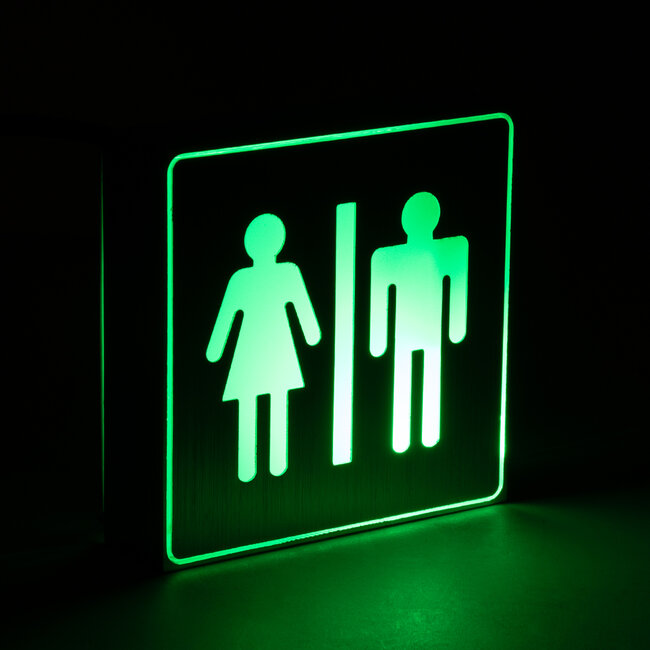 SENSATI 75656 Φωτιστικό Τοίχου Ένδειξης WC MAN & WOMAN LED 1W AC 220-240V IP20 - Σώμα Αλουμινίου - Μ11 x Π11 x Υ3cm - Πράσινο - 5