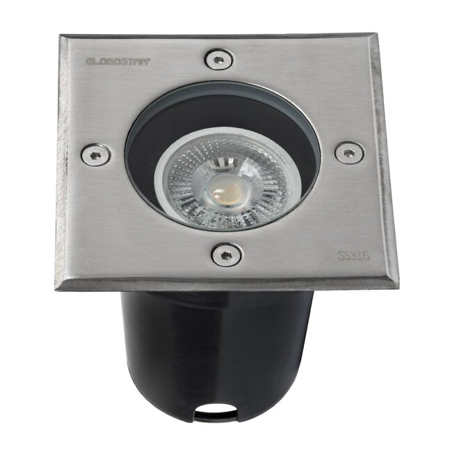 kelvo® KERIA KLV-101-0276 Χωνευτό Φωτιστικό Σποτ Δαπέδου για Λάμπα MR16 με Ντουί GU10 AC 220-240V Αδιάβροχο IP68 IK09 - Ανοξείδωτο Ατσάλι SS316 - Μ11 x Π11 x Υ11.5cm / Q10.4cm