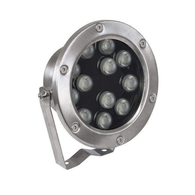 UNDERWATER-JERRY 90425 Υποβρύχιο Επιφανειακό Φωτιστικό Σποτ Ειδικό για Σιντριβάνια - Πισίνες - Τζακούζι LED 12W 1020lm 30° DC 24V Αδιάβροχο IP68 Μ14.5 x Π7 x Υ19cm RGBW DMX512 - Ανοξείδωτο Ατσάλι SS304 - 3 Years Warranty