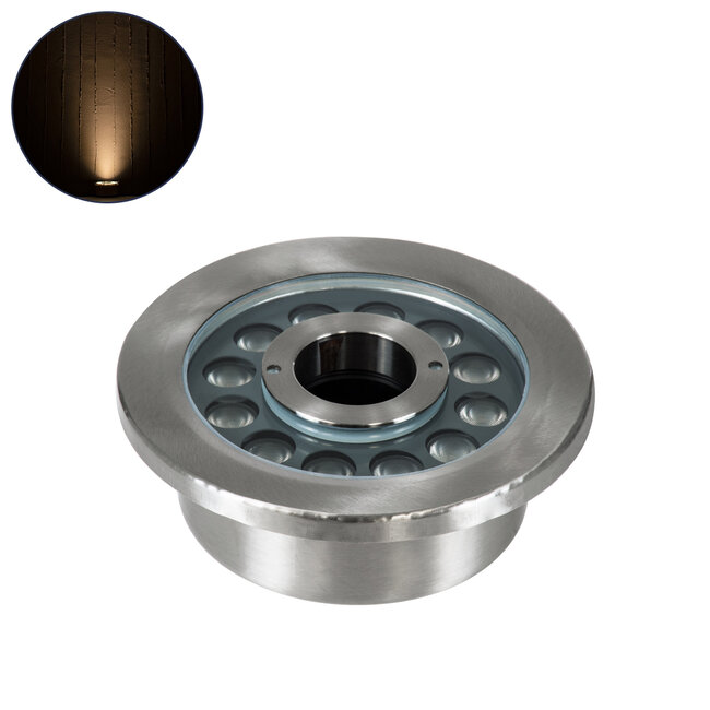 UNDERWATER-DENIS 90435 Υποβρύχιο Χωνευτό Φωτιστικό Σποτ Ειδικό για Σιντριβάνια - Πισίνες - Τζακούζι LED 9W 810lm 30° DC 24V Αδιάβροχο IP68 Φ16.7 x Υ7.5cm Θερμό Λευκό 2700K - Ανοξείδωτο Ατσάλι SS304 - 3 Years Warranty