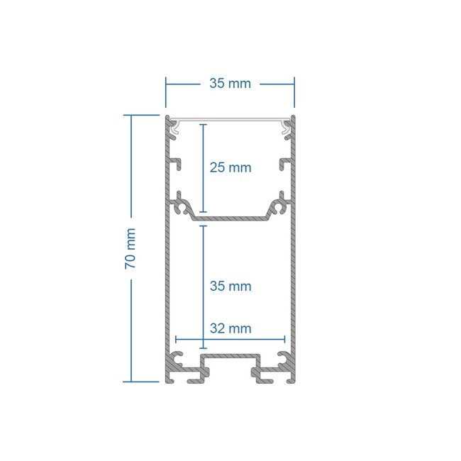 ALP-CORNER-SIDE90 LUMILINE 61766 Επιφανειακό / Κρεμαστό Προφίλ Αλουμινίου Γωνία με Λευκό Γαλακτερό Πατητό Κάλυμμα για Ταινίες LED IP20 - Λευκό Ματ - Μ30 x Π3.5 x Υ7cm - 9
