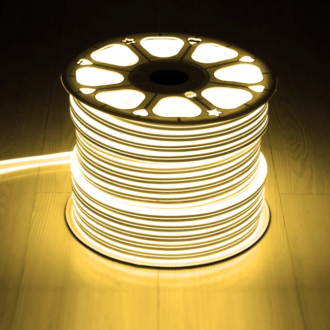 70492 DOUBLE-SIDED 120°+120° Degree Neon Flex Epistar LED SMD 2835 1m 12W/m 120LED/m 1248lm/m 120°+120° DC 230V Αδιάβροχη IP68 Θερμό Λευκό 3000K Dimmable - 3