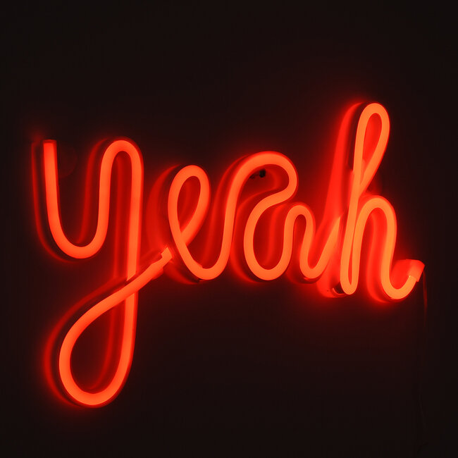78589 Φωτιστικό Ταμπέλα Φωτεινή Επιγραφή NEON LED Σήμανσης YEAH 5W με Καλώδιο Τροφοδοσίας USB - Μπαταρίας 3xAAA (Δεν Περιλαμβάνονται) - Κόκκινο - 6