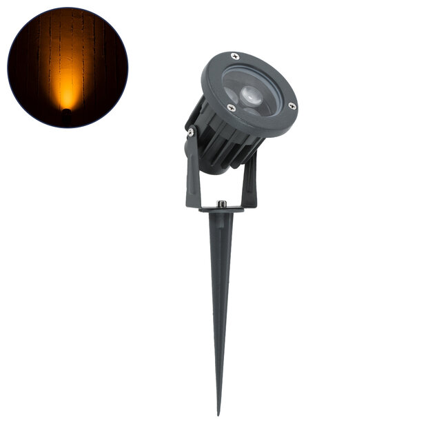 TREELIGHT-TZINA 90350 Σποτ Φωτισμού Ειδικό για Φυτά - Δέντρα με Βάση Κήπου / Καρφωτό LED 3W 255lm 10° DC 24V Αδιάβροχο IP65 L10.5 x W7.5 x H7.5cm Αρχιτεκτονικό Πορτοκαλί 2200K - Γκρι Ανθρακί - 3 Years Warranty