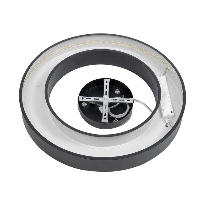 kelvo® RA KLV-101-0365 Κρεμαστό Φωτιστικό Οροφής LED 67W 6700lm 120° AC 220-240V IP20 Ρυθμιζόμενο Λευκό CCT με Χειριστήριο από 2700K έως 6000K Dimmable - Lumileds SMD Chip - Μαύρο Ματ - Μ60 x Π60 x Υ8cm - 3 Χρόνια Εγγύηση - 9