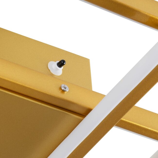 kelvo® QUADRA KLV-101-0298 Φωτιστικό Οροφής LED 120W 12000lm 120° AC 220-240V IP20 Ρυθμιζόμενο Λευκό CCT με Χειριστήριο από 2700K έως 6000K Dimmable - Lumileds SMD Chip - Σαμπανιζέ Χρυσό Ματ - Μ105 x Π60 x Υ9cm - 3 Χρόνια Εγγύηση - 7