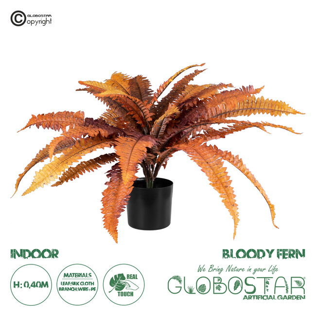 Artificial Garden BLOODY FERN 20057 Τεχνητό Διακοσμητικό Φυτό Αιματόφυλλη Φτέρη Υ40cm