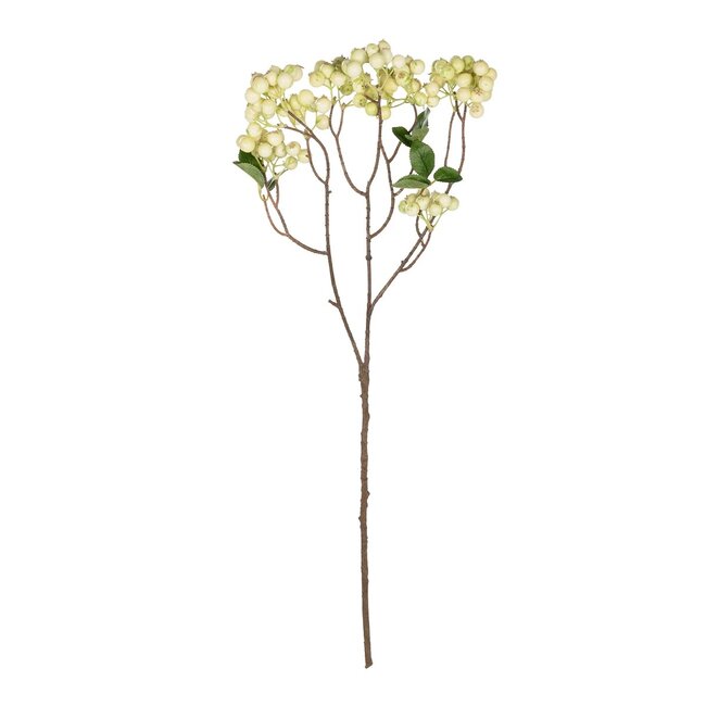 Artificial Garden WHITE BERRIES FRUIT BRANCH 21446 Τεχνητό Διακοσμητικό Κλαδί Λευκό Γκί Y71cm