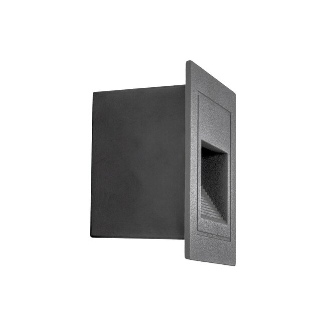 kelvo® STEPART KLV-101-0078 Μοντέρνο Χωνευτό Φωτιστικό Σκαλοπατιού - Διαδρόμου LED 3W 375lm 45° AC 220-240V Αδιάβροχο IP65 Θερμό Λευκό 2700K - Lumileds SMD Chip & TÜV SÜD Driver - Γκρι Ανθρακί Ματ - Μ8.5 x Π5 x Υ8.5cm / Q6.72 x 6.72cm - 5 Χρόνια Εγγύηση - 7