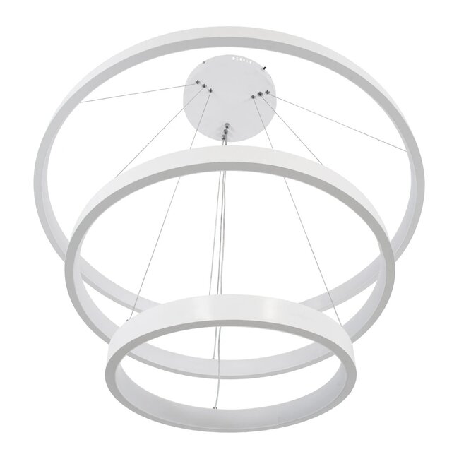 kelvo® NEMESIS KLV-101-0221 Κρεμαστό Φωτιστικό Οροφής LED 120W 12000lm 180° AC 220-240V IP20 Ρυθμιζόμενο Λευκό CCT με Χειριστήριο από 2700K έως 6000K Dimmable - Lumileds SMD Chip - Λευκό Ματ - Μ80 x Π80 x Υ80cm - 3 Χρόνια Εγγύηση - 5