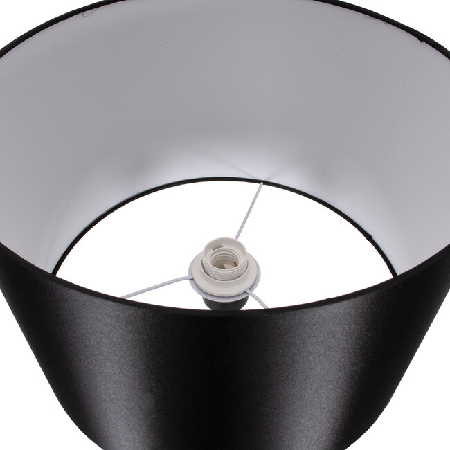 ASHLEY 00824 Μοντέρνο Φωτιστικό Δαπέδου Μονόφωτο Μεταλλικό Μαύρο με Καπέλο και Ξύλινη Λεπτομέρεια Φ40 x Υ145cm - 5