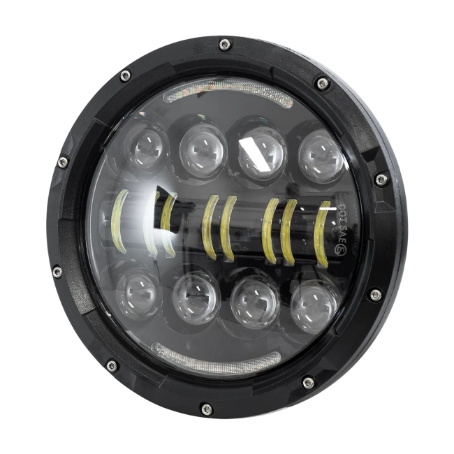85415 Σετ 2 x Φανάρια JEEP WRANGLER 6.9 Ιντσών Βασικού Φωτισμού H/L με DRL & Φλας LED CREE CXB COB 70W 7000lm DC 9-60V Αδιάβροχα IP67 Πορτοκαλί & Ψυχρό Λευκό 6000K