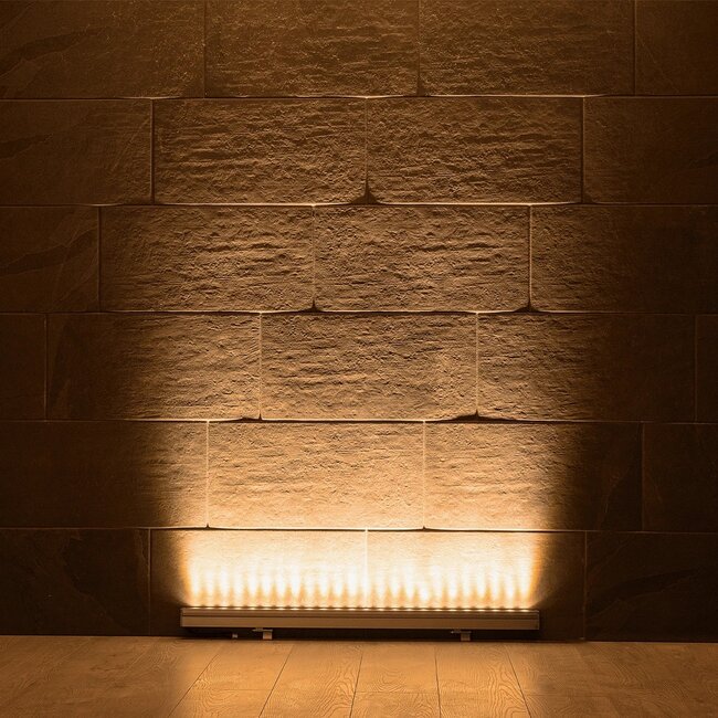 WASHERMARGO 90150 Μπάρα Φωτισμού Wall Washer LED 24W 2520lm 30° DC 24V Αδιάβροχο IP66 Ultra Θερμό Λευκό 2200K Dimmable - Bridgelux SMD Chip - Γκρι Ανθρακί - Μ100 x Π4 x Υ5cm - 3 Χρόνια Εγγύηση - 7
