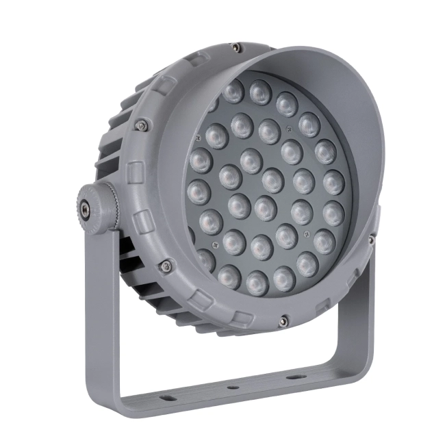  FLOODMENA 90337 Προβολέας Σποτ Wall Washer με Αντιθαμβωτική Γρίλια LED 36W 3060lm 30° AC 220-240V Αδιάβροχο IP67 Ultra Θερμό Λευκό 2200K - Bridgelux SMD Chip - Γκρι Ανθρακί - Μ23.5 x Π17.5 x Υ25.5cm - 3 Χρόνια Εγγύηση - 3