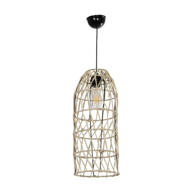 NETI 205-0024 Boho Κρεμαστό Φωτιστικό Οροφής με Ντουί 1 x E27 AC 220-240V IP20 - Μπεζ - M20 x Π20 x Υ49cm - 4