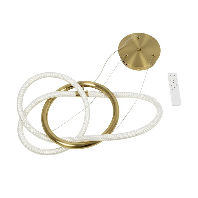 kelvo® GLOW KLV-101-0161 Κρεμαστό Φωτιστικό Οροφής LED 30W 3000lm 360° AC 220-240V IP20 Ρυθμιζόμενο Λευκό CCT με Χειριστήριο από 2700K έως 6000K Dimmable - Lumileds SMD Chip - Χρυσό Πλατίνα - Μ40 x Π40 x Υ30cm - 3 Χρόνια Εγγύηση - 11