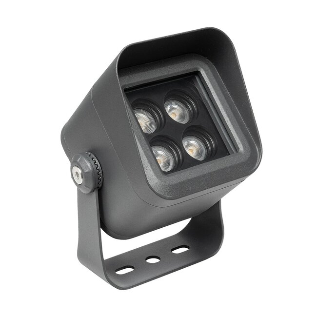 FLOODVIRA GLB-103-0032 Προβολέας Σποτ Wall Washer LED 8W 720lm 24° AC 220-240V Αδιάβροχο IP65 Θερμό Λευκό 2700K - Sanan SMD Chip - Γκρι Ανθρακί Ματ - Μ11 x Π9 x Υ15cm - 3 Χρόνια Εγγύηση