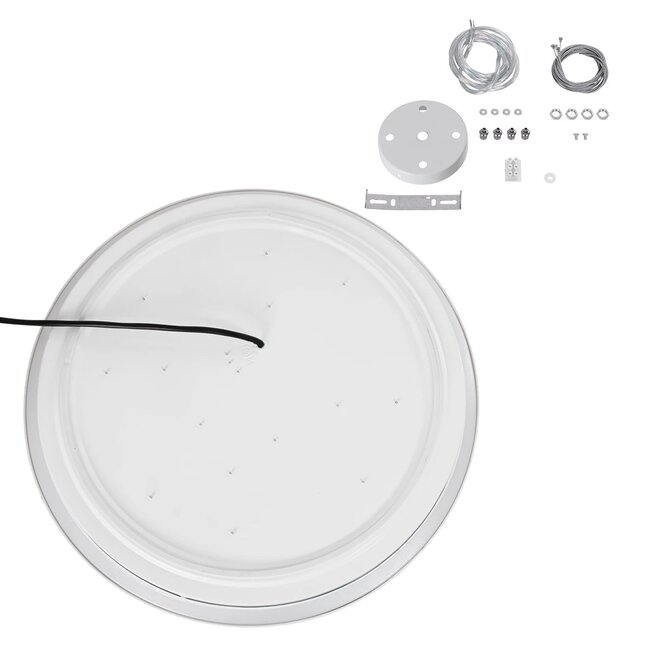 kelvo® BARCHETTA KLV-101-0267 Κρεμαστό Φωτιστικό Οροφής LED 72W 7200lm 120° AC 220-240V IP20 Ρυθμιζόμενο Λευκό CCT με Χειριστήριο από 2700K έως 6000K Dimmable - Lumileds SMD Chip - Λευκό & Σαμπανιζέ Χρυσό Ματ - Μ48 x Π48 x Υ8.2cm - 3 Χρόνια Εγγύηση - 13