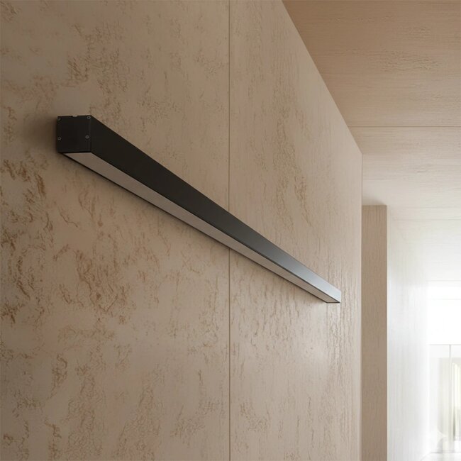 kelvo® ORION KLV-101-0362-V3 Γραμμικό Φωτιστικό Τοίχου / Απλίκα LED 72W 7200lm 120° AC 220-240V IP20 Ρυθμιζόμενο Λευκό CCT με Χειριστήριο από 2700K έως 6000K Dimmable - Lumileds SMD Chip - Μαύρο Ματ - Μ120 x Π5 x Υ7.5cm - 3 Χρόνια Εγγύηση