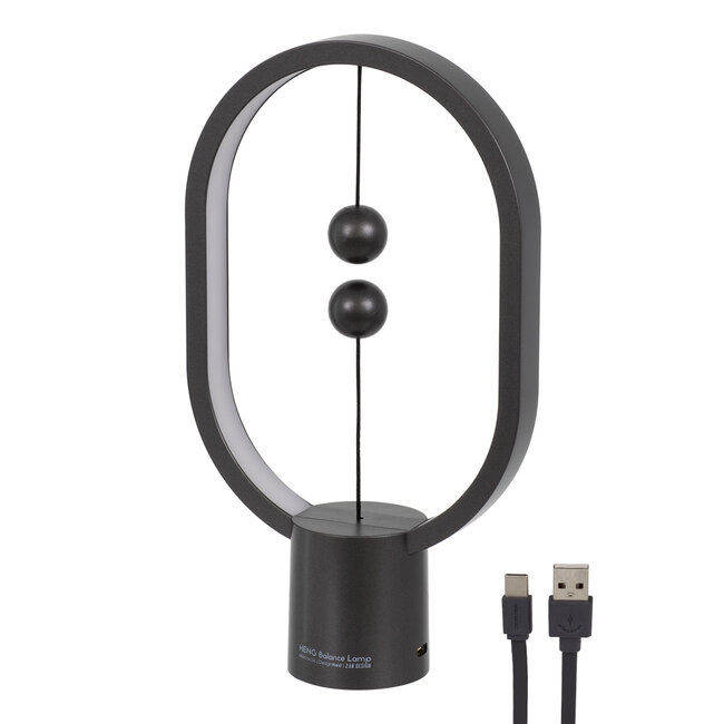 76544 MAGNET Μοντέρνο Φωτιστικό Γραφείου Σκούρο Γκρι LED 15 Watt 1500lm DC 5V με Μαγνητικό Διακόπτη & Καλώδιο Τροφοδοσίας USB Θερμό Λευκό 2700K