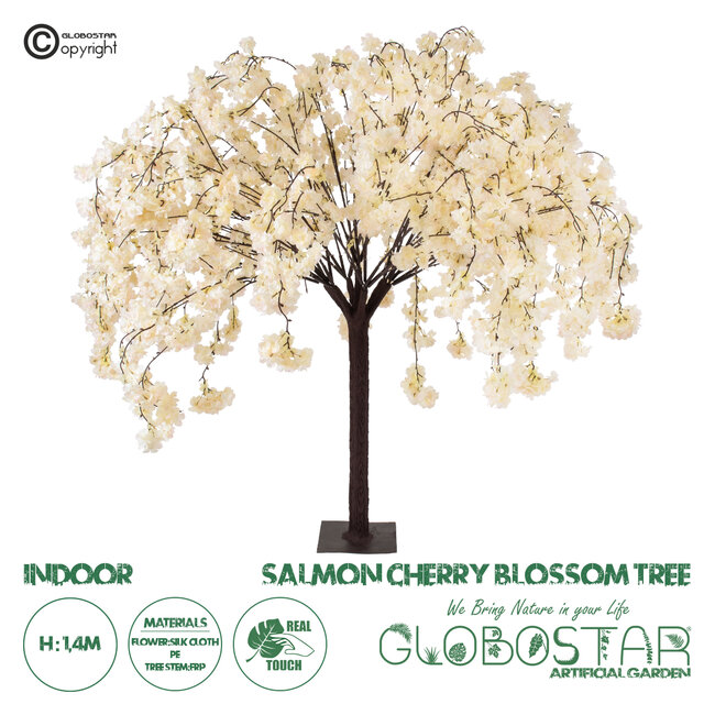 Artificial Garden SALMON CHERRY BLOSSOM TREE 20358 Τεχνητό Διακοσμητικό Δέντρο Σομόν Άνθος Κερασιάς Υ140cm