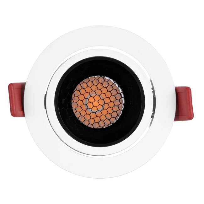 kelvo® LEO KLV-101-0312 Χωνευτό Κινούμενο Φωτιστικό Downlight Σποτ με Honeycomb Anti-Glare Reflector LED 10W 1250lm 38° AC 220-240V IP20 Θερμό Λευκό 2700K - Bridgelux COB Chip & TÜV SÜD Driver - Λευκό & Μαύρο Ματ - Μ8.5 x Π8.5 x Υ6.6cm / Q7.5cm - 5 Χρόνια Εγγύηση - 4