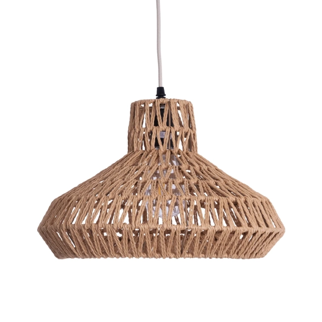  JENSON 00910 Boho Κρεμαστό Φωτιστικό Οροφής με Ντουί 1 x E27 AC 220-240V IP20 - Μπεζ - Μ38 x Π38 x Υ24cm - 4