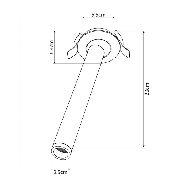 kelvo® DALE KLV-101-0386 Χωνευτό Κινούμενο Φωτιστικό Downlight Σποτ LED 5W 625lm 38° AC 220-240V IP20 Θερμό Λευκό 2700K - Bridgelux COB Chip & TÜV SÜD Driver - Μαύρο Ματ - Μ6.4 x Π6.4 x Υ20cm / Q5.5cm - 5 Χρόνια Εγγύηση - 5