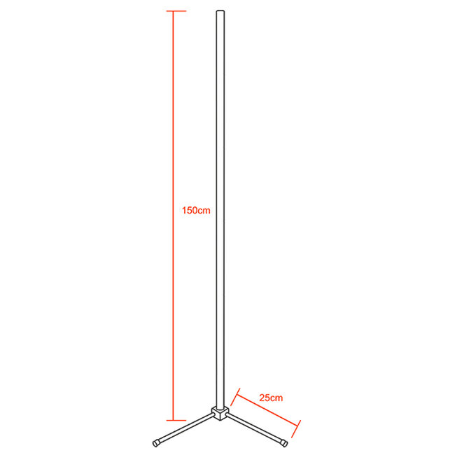 Μοντέρνο Minimal Επιδαπέδιο Μαύρο Φωτιστικό 150cm LED 24 Watt με Ασύρματο Χειριστήριο Αφής 2.4G RF & Dimmer CCT - Ψυχρό - Ημέρας - Θερμό  ALIEN Design GLOBO-150-10