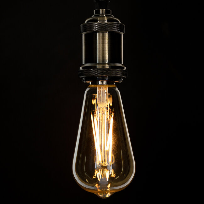 99046 Λάμπα LED Long Filament E27 ST64 Αχλάδι 8W 720lm 360° AC 220-240V IP20 Φ6.4 x Υ14cm Ultra Θερμό Λευκό 2200K με Μελί Γυαλί - Dimmable - 3 Years Warranty - 5