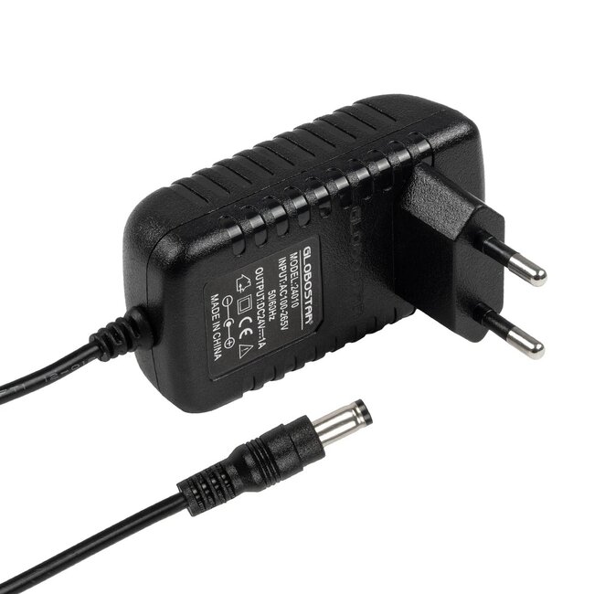 VOLTIX GLB-107-0006 Τροφοδοτικό/Μετασχηματιστής Class II SELV 24W 1A AC 220-240V σε DC 24V IP20 - Μαύρο Ματ - Μ8 x Π4.2 x Υ2.8cm - 3 Χρόνια Εγγύηση - 3