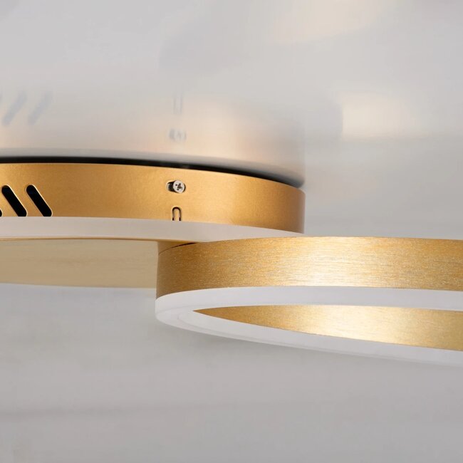 kelvo® VENOM KLV-101-0183 Φωτιστικό Οροφής LED 45W 4500lm 360° AC 220-240V IP20 Ρυθμιζόμενο Λευκό CCT με Χειριστήριο από 2700K έως 6000K Dimmable - Lumileds SMD Chip - Χρυσό Πλατίνα - Μ60 x Π40 x Υ7.5cm - 3 Χρόνια Εγγύηση - 6