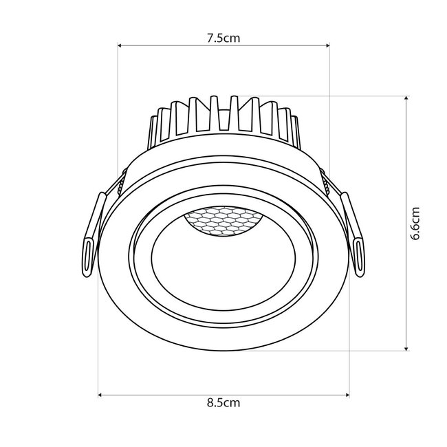 kelvo® LEO KLV-101-0312 Χωνευτό Κινούμενο Φωτιστικό Downlight Σποτ με Honeycomb Anti-Glare Reflector LED 10W 1250lm 38° AC 220-240V IP20 Θερμό Λευκό 2700K - Bridgelux COB Chip & TÜV SÜD Driver - Λευκό & Μαύρο Ματ - Μ8.5 x Π8.5 x Υ6.6cm / Q7.5cm - 5 Χρόνια Εγγύηση - 5