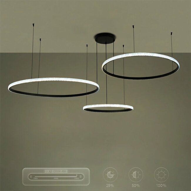 kelvo® DIAMOND KLV-101-0245 Κρεμαστό Φωτιστικό Οροφής LED 150W 15000lm 180° AC 220-240V IP20 Ρυθμιζόμενο Λευκό CCT με Χειριστήριο από 2700K έως 6000K Dimmable - Lumileds SMD Chip - Μαύρο Ματ - Μ170 x Π170 x Υ60cm - 3 Χρόνια Εγγύηση - 12
