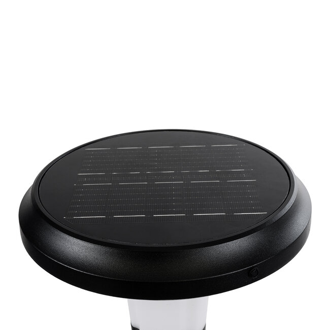WHISPER 90535 Αυτόνομο Ηλιακό Φωτιστικό Κήπου - Κολωνάκι Αρχιτεκτονικού Φωτισμού Εξωτερικού Χώρου LED 10W 330lm 120° με Ενσωματωμένο Φωτοβολταϊκό Panel 6V 2W & Επαναφορτιζόμενη Μπαταρία Li-ion 3.2V 1800mAh με Αισθητήρα Ημέρας-Νύχτας - Αδιάβροχο IP65 - Σώμα Αλουμινίου & ABS - 5