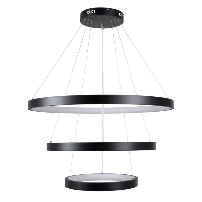 kelvo® NEMESIS KLV-101-0220 Κρεμαστό Φωτιστικό Οροφής LED 120W 12000lm 180° AC 220-240V IP20 Ρυθμιζόμενο Λευκό CCT με Χειριστήριο από 2700K έως 6000K Dimmable - Lumileds SMD Chip - Μαύρο Ματ - Μ80 x Π80 x Υ80cm - 3 Χρόνια Εγγύηση - 4