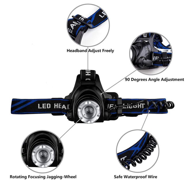 79055 Φακός Κεφαλής Επαναφορτιζόμενος LED CREE XML2-T6 Chip 10 Watt 1800 lm με 2 x 18650 Μπαταρίες 5200Mah Ψυχρό Λευκό 6000 K - 12 79055 Φακός Κεφαλής Επαναφορτιζόμενος LED CREE XML2-T6 Chip 10 Watt 1800 lm με 2 x 18650 Μπαταρίες 5200Mah Ψυχρό Λευκό 6000 K - 12