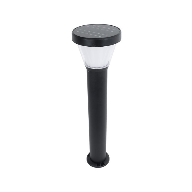 SOLARDIS 90523 LED Solar Bollard Light Κολωνάκι Κήπου Εξωτερικού Χώρου 10W 180lm 120° με Ενσωματωμένο Φωτοβολταϊκό Panel 6V 5W & Επαναφορτιζόμενη Μπαταρία Li-ion 3.2V 6000mAh με Αισθητήρα Ημέρας-Νύχτας - Αδιάβροχο IP65 Φ24 x Υ88cm Ψυχρό Λευκό 6000K - 10