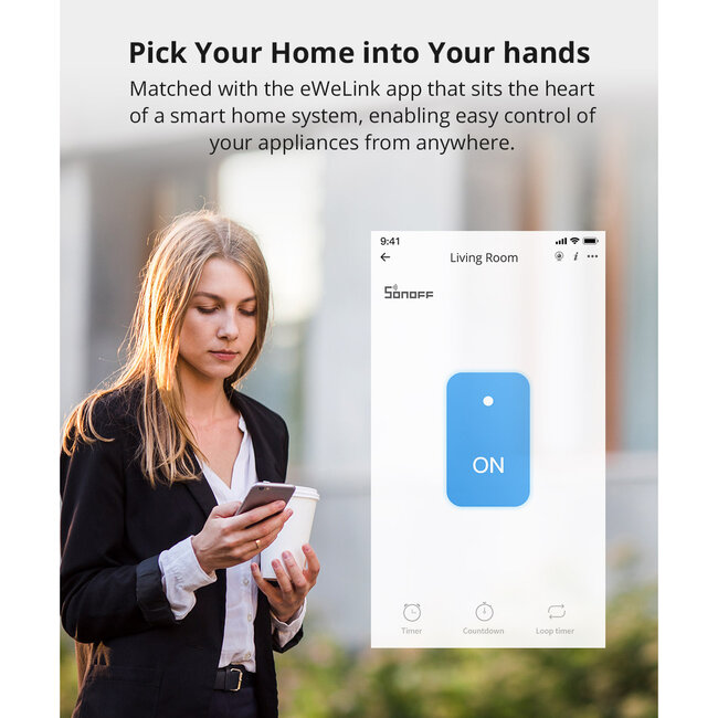 80131  SONOFF T2EU2C-RF - 433MHz Wireless Smart Wall Touch Button Switch AC 100-240V Max 4A (2A/Way) 2 Way - RF Series - 7