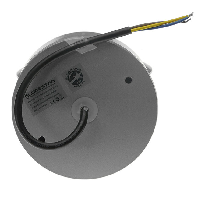 ZERODA 93066 Μοντέρνο Φωτιστικό Τοίχου - Απλίκα LED 9W 1440lm 1° AC 220-240V IP44 Ψυχρό Λευκό 6000K - CREE XPE Chip & TÜV SÜD Driver - Ασημί - Μ12 x Π11 x Υ17cm - 5 Χρόνια Εγγύηση - 4